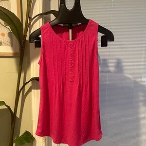 Vibrant Pink Button-Detail Tank Top